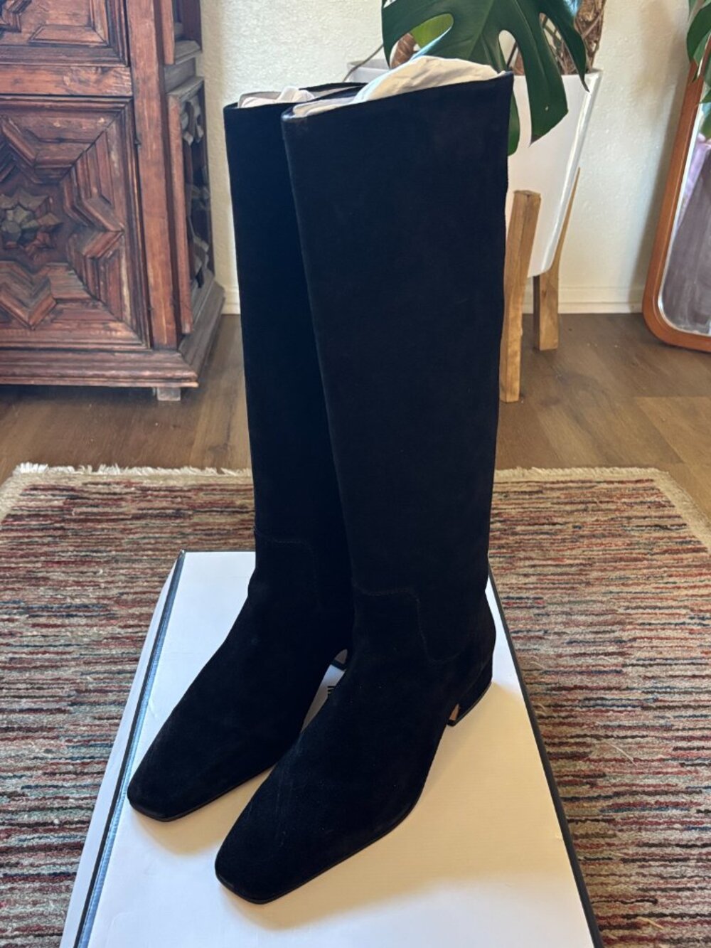 Steve Madden Dantelle Knee High Boot in Black Suede - Picture 2 of 3